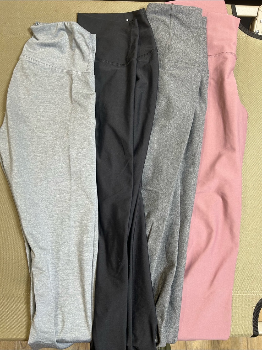 Women High-Rise Active Leggings - Black, Light Gray, Heather Gray & Pink